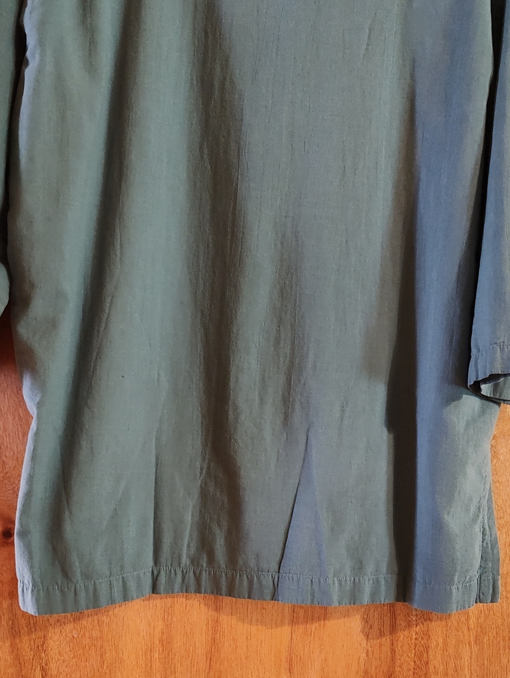 Coyuchi Organic Cotton Split Neck Tunic Twilight Blue Embroidery XL *See Meas. - Picture 12 of 15